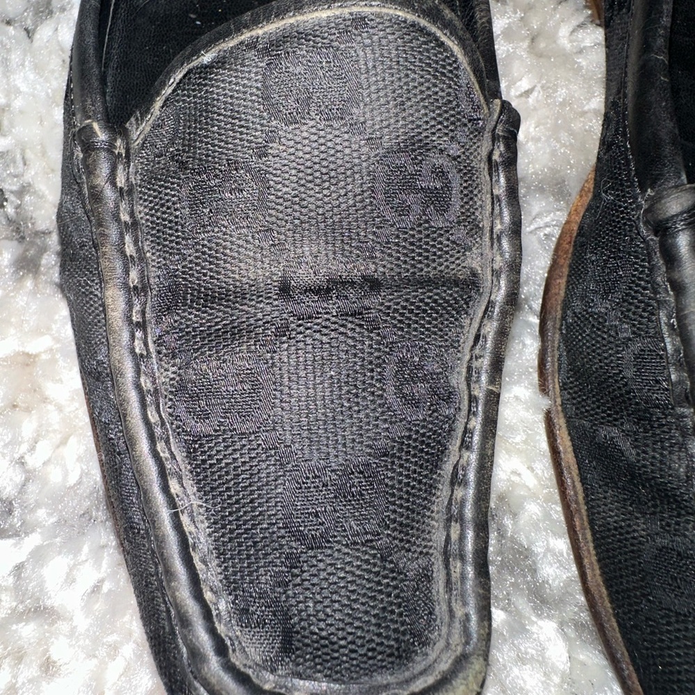 Vintage Gucci Black Logo Canvas Loafers - Picture 10 of 10